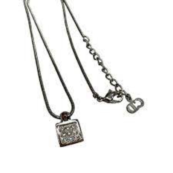 Dior Trotter Reversible Silver and crystal square Necklace - Picture 6 of 8